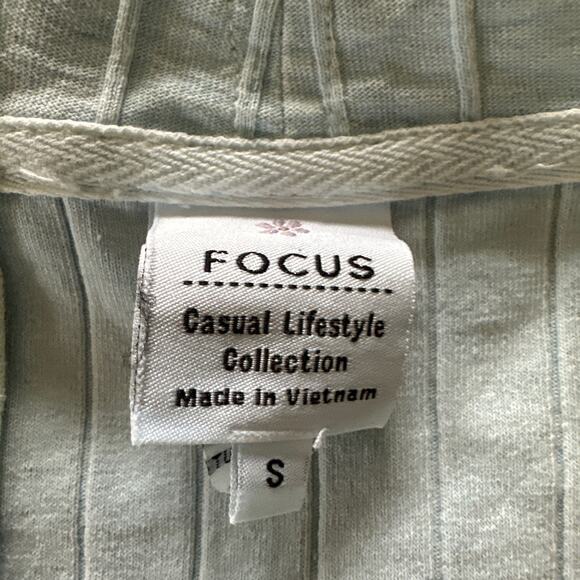 FOCUS Womens Cardigan Light Blue Open Textured Cotton Lagenlook Boho Capsule S - Picture 6 of 10